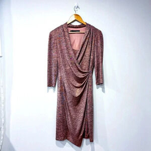 CHETTA B Shimmering‎ pink wrap  dress